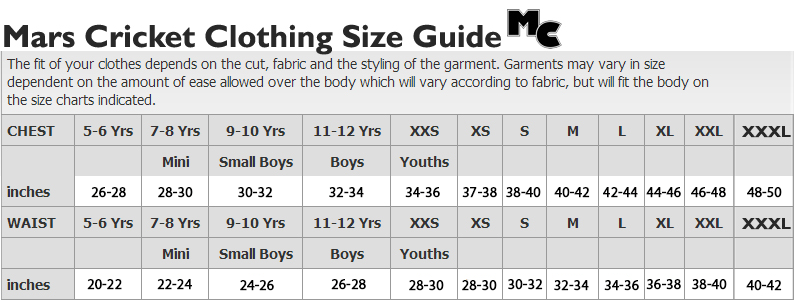 OFFICIAL SIZE GUIDE